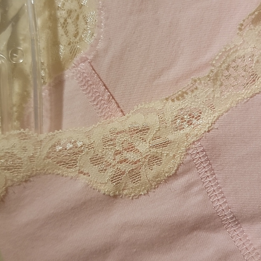 August Silk Light Pink Lace Trim Top - Picture 6 of 8